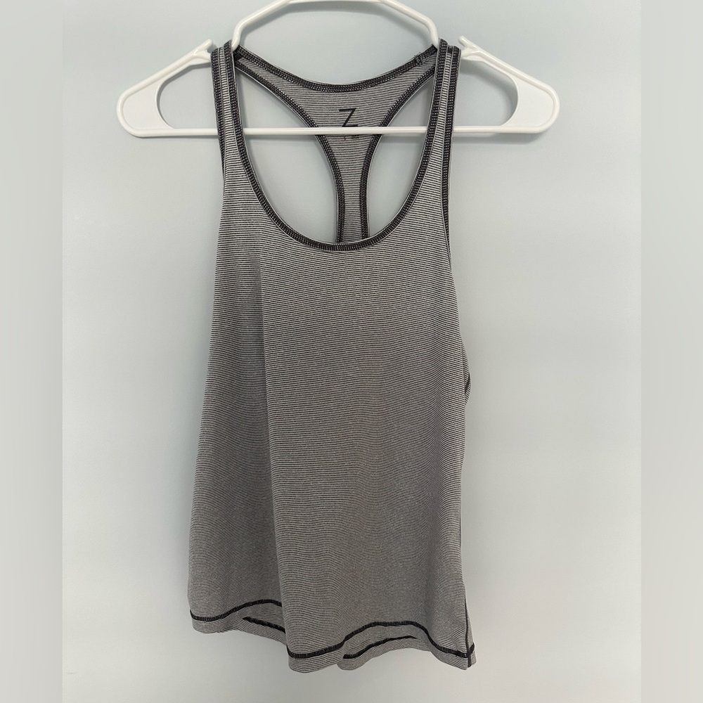 Z by Zella grey and white stripe work out tank top size S